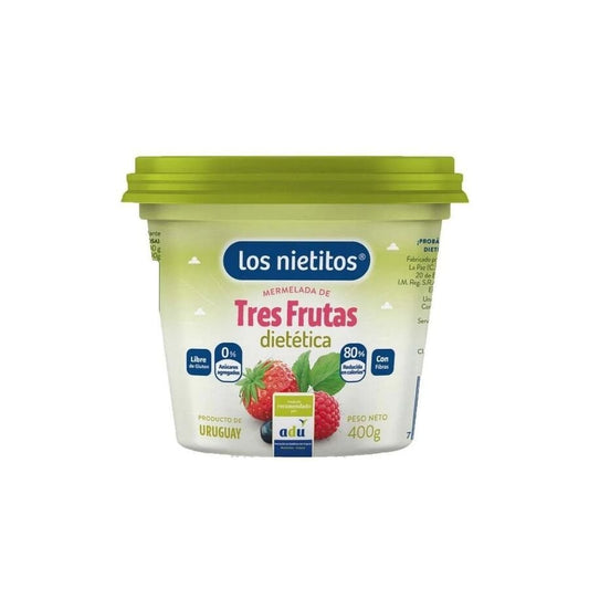 Mermelada LOS NIETITOS 3 frutas 0% pote 400 g